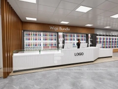 Black Framed Beauty Supply Aisle Gondola Store Layout for Wig Shop