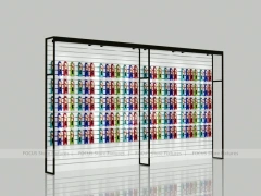 Black Framed Double Sided Hair Extension Display Wall for Beauty Store
