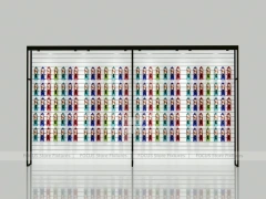 Black Framed Double Sided Hair Extension Display Wall for Beauty Store