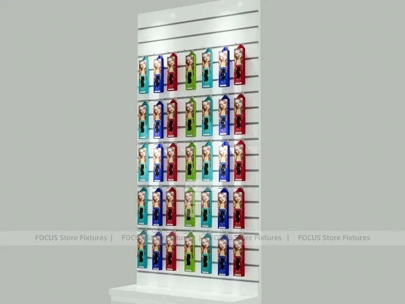 Black Framed Double Sided Hair Extension Display Wall for Beauty Store