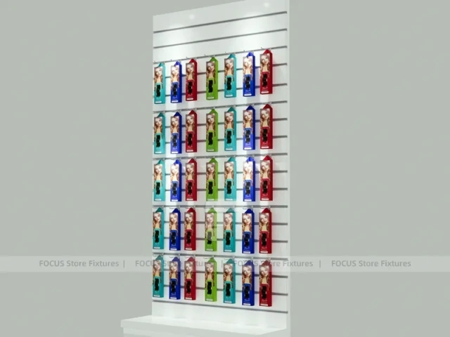 Black Framed Double Sided Hair Extension Display Wall for Beauty Store