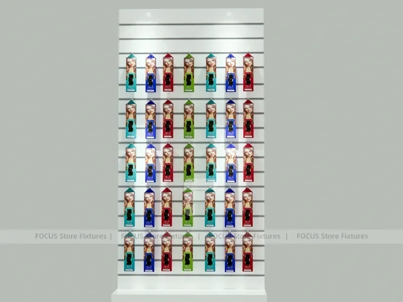 Black Framed Double Sided Hair Extension Display Wall for Beauty Store