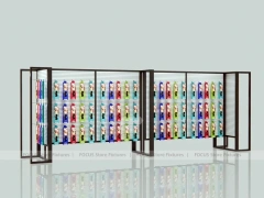Black Framed Dual Panel Hair Extension Display Wall for Beauty Store