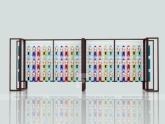 Black Framed Dual Panel Hair Extension Display Wall for Beauty Store