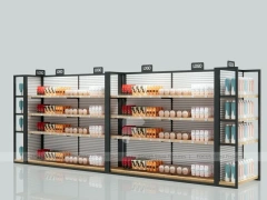Black Framed Dual Panel Hair Extension Display Wall for Beauty Store