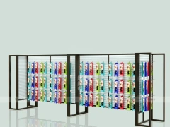 Black Framed Dual Panel Hair Extension Display Wall for Beauty Store
