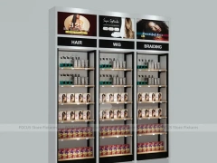 Black Framed Hair and Wig Category Wall Cabinets for Beauty Store