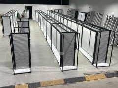 Black Framed Slatwall Display Portals for Beauty Retail for Wig Shop
