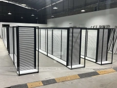 Black Framed Slatwall Display Portals for Beauty Retail for Wig Shop