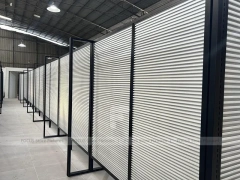 Black Framed Slatwall Hallway Display System for Wig Store