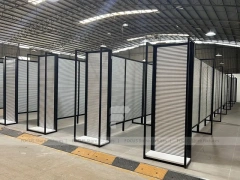 Black Framed Slatwall Maze Merchandising Corridor for Wig Store