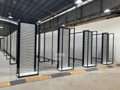 Black Framed Slatwall Maze Merchandising Corridor for Wig Store