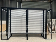 Black Framed Slatwall Portal Merchandising Bay for Wig Store