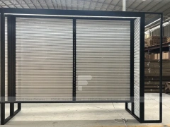 Black Framed Slatwall Portal Merchandising Bay for Wig Store