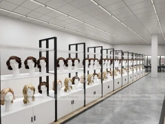 Black Metal Salon Consultation Mirrors with Waiting Counter for Wig Beauty Store