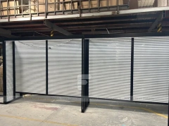 Black Metal Slatwall Shelving Aisle with Perimeter Frame for Wig Store