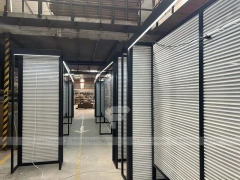 Black Metal Slatwall Shelving Aisle with Perimeter Frame for Wig Store