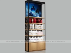 Dark Framed Illuminated Beauty Supply Wall Showcase Cabinet for Wig Shop