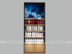 Dark Framed Illuminated Beauty Supply Wall Showcase Cabinet for Wig Shop