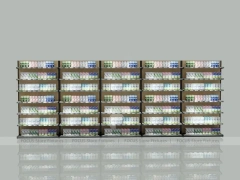 Extra Long Dark Beauty Supply Wall Shelving with LED for Wig Shop