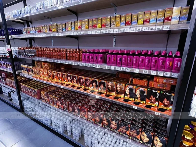 Hair Extension Wall Display with Drawers and Glass Counter for Beauty Store