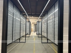 Illuminated Black Framed Slatwall Corridor Display System for Wig Store