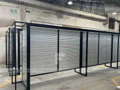 Illuminated Black Framed Slatwall Corridor Display System for Wig Store