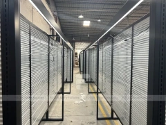 Illuminated Black Framed Slatwall Corridor Display System for Wig Store