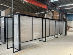 Illuminated Black Framed Slatwall Corridor Display System for Wig Store