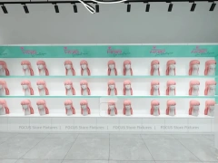 Mint Green Salon Checkout Counter with Illuminated Wall Cabinets for Wig Beauty Store