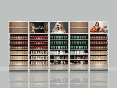Multi Bay Beauty Supply Product and Wig Display Wall for Beauty Store