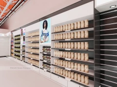 Open Beauty Supply Department Store Shelving Layout for Wig Shop