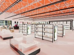 Open Beauty Supply Department Store Shelving Layout for Wig Shop