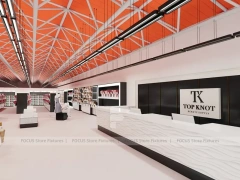 Orange Ceiling Beauty Supply Supermarket Fixture Layout for Wig Shop