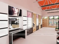 Orange Ceiling Beauty Supply Supermarket Fixture Layout for Wig Shop