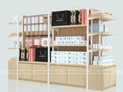 Pink Cosmetics Wall Shelving Display with Side Accessories for Wig Shop