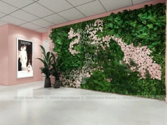 Pink Hair Extension Slatwall Boutique Store Layout for Beauty Store