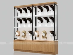 White Wig Display Wall Shelving with Mannequin Ledges for Beauty Store