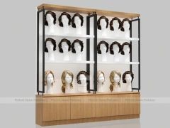 White Wig Display Wall Shelving with Mannequin Ledges for Beauty Store