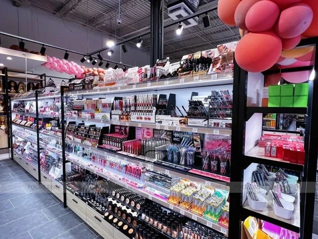 Black Framed Beauty Supply Slatwall Merchandising Wall for Wig Shop