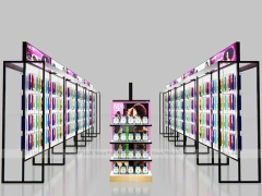 Black Framed Double Row Hair Extension Display Corridor for Beauty Store