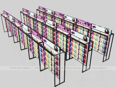 Black Framed Double Row Hair Extension Display Corridor for Beauty Store