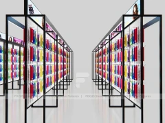 Black Framed Double Row Hair Extension Display Corridor for Beauty Store