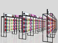 Black Framed Double Row Hair Extension Display Corridor for Beauty Store