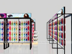 Black Framed Side by Side Hair Extension Display Panels for Beauty Store