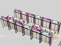 Black Framed Side by Side Hair Extension Display Panels for Beauty Store