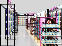 Black Framed Side by Side Hair Extension Display Panels for Beauty Store