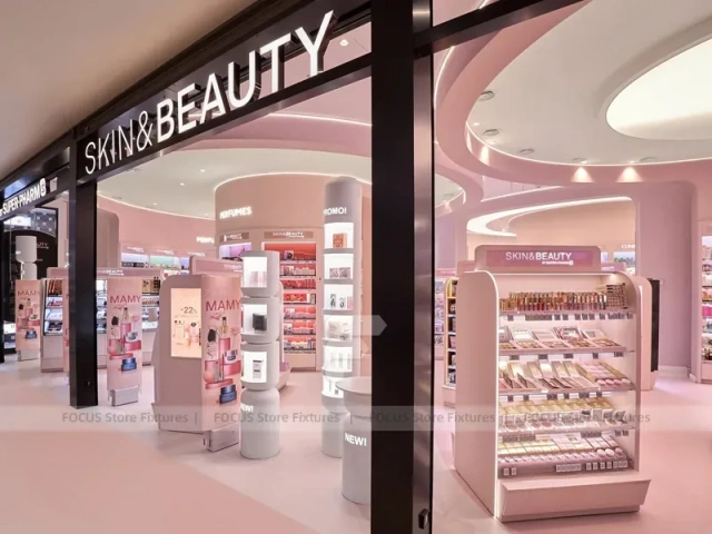 Blush Pink Salon Boutique with Arched Styling Alcoves for Wig Beauty Store