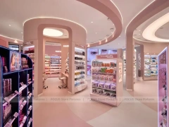 Blush Pink Salon Boutique with Arched Styling Alcoves for Wig Beauty Store