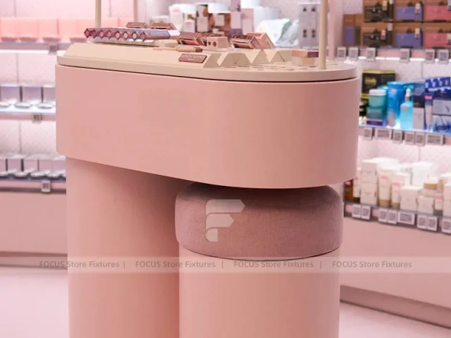 Blush Pink Salon Boutique with Arched Styling Alcoves for Wig Beauty Store